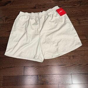 Vintage Chic Women's Plus Sz 26W High Rise Elastic Waistband Beige Shorts